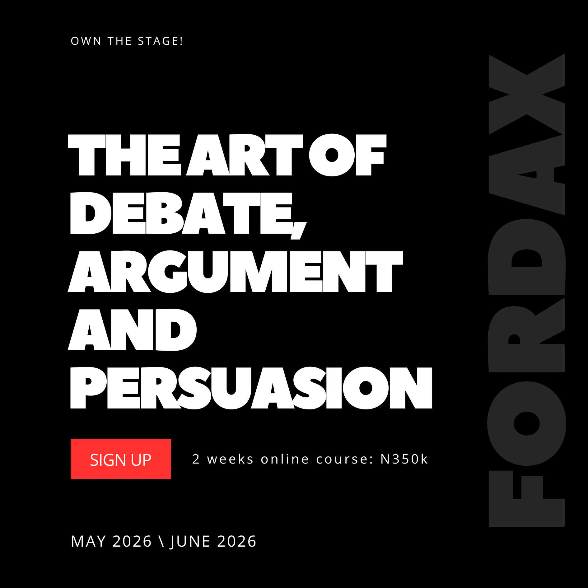 Debates by Fordax Public Speaking Schol